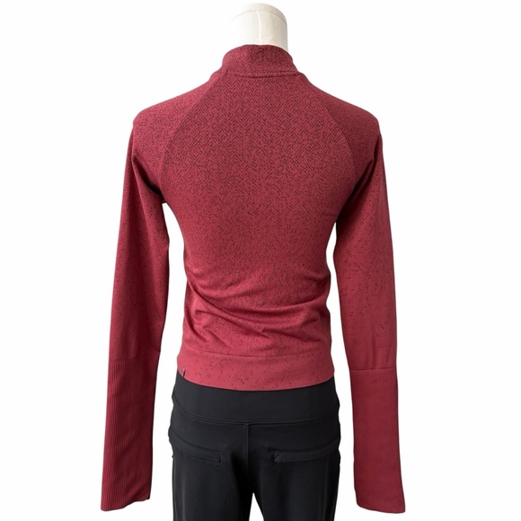 Lululemon Rest Less Cropped Half Zip Mulled Wine Herringbone Fade 2 - Picture 5 of 16